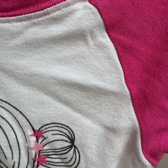 Joyond 3T Girls Pink and White Ballet Dancer 3/4 Sleeve Pajama Top - Picture 3 of 5
